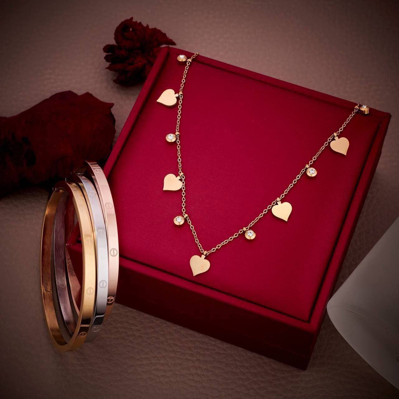 Ensemble : Bracelet Cartier et Collier Différents Motifs