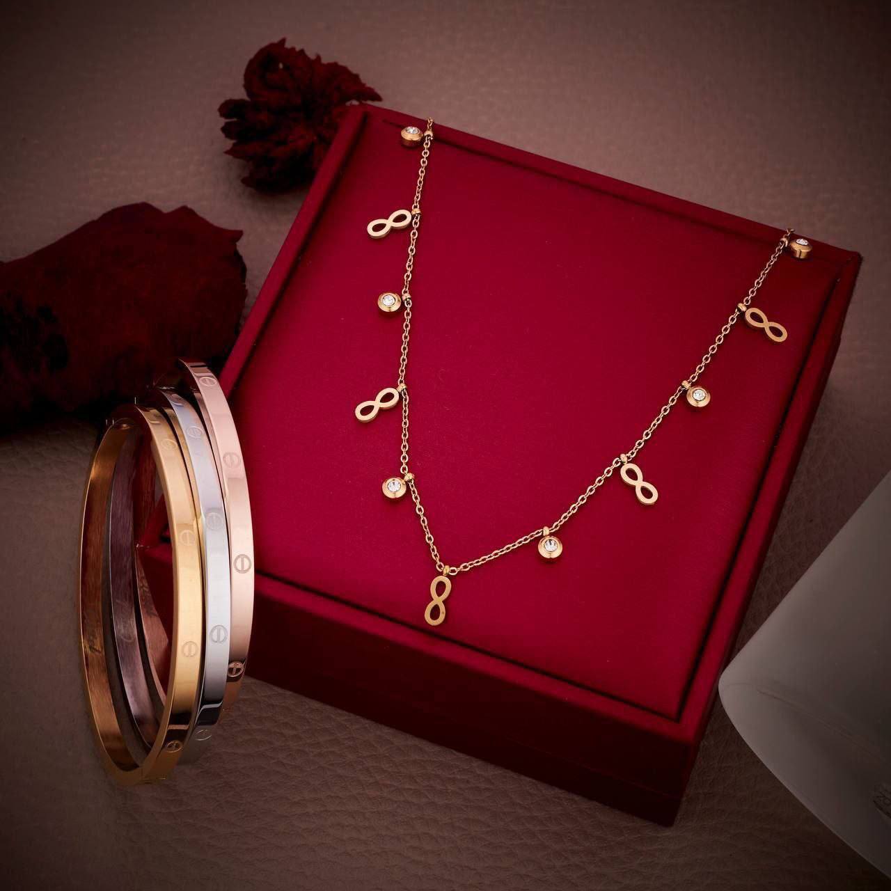 Ensemble : Bracelet Cartier et Collier Différents Motifs