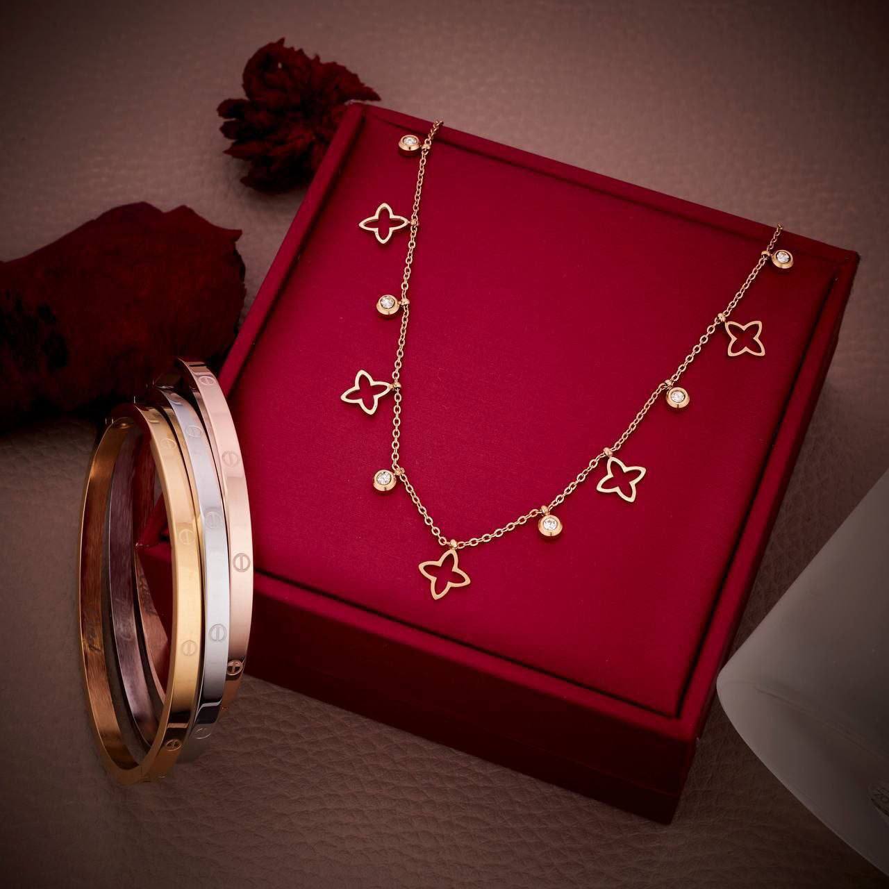 Ensemble : Bracelet Cartier et Collier Différents Motifs